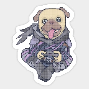 Pixel Gamer Pug - low-bit graphics - gift Sticker